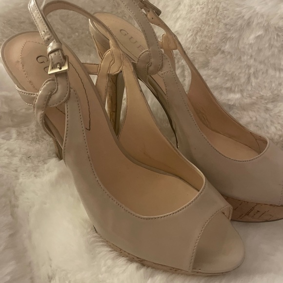 Guess open-toed cork platform stilettos size 7 - Picture 10 of 10